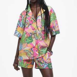 H&M palm print resort set